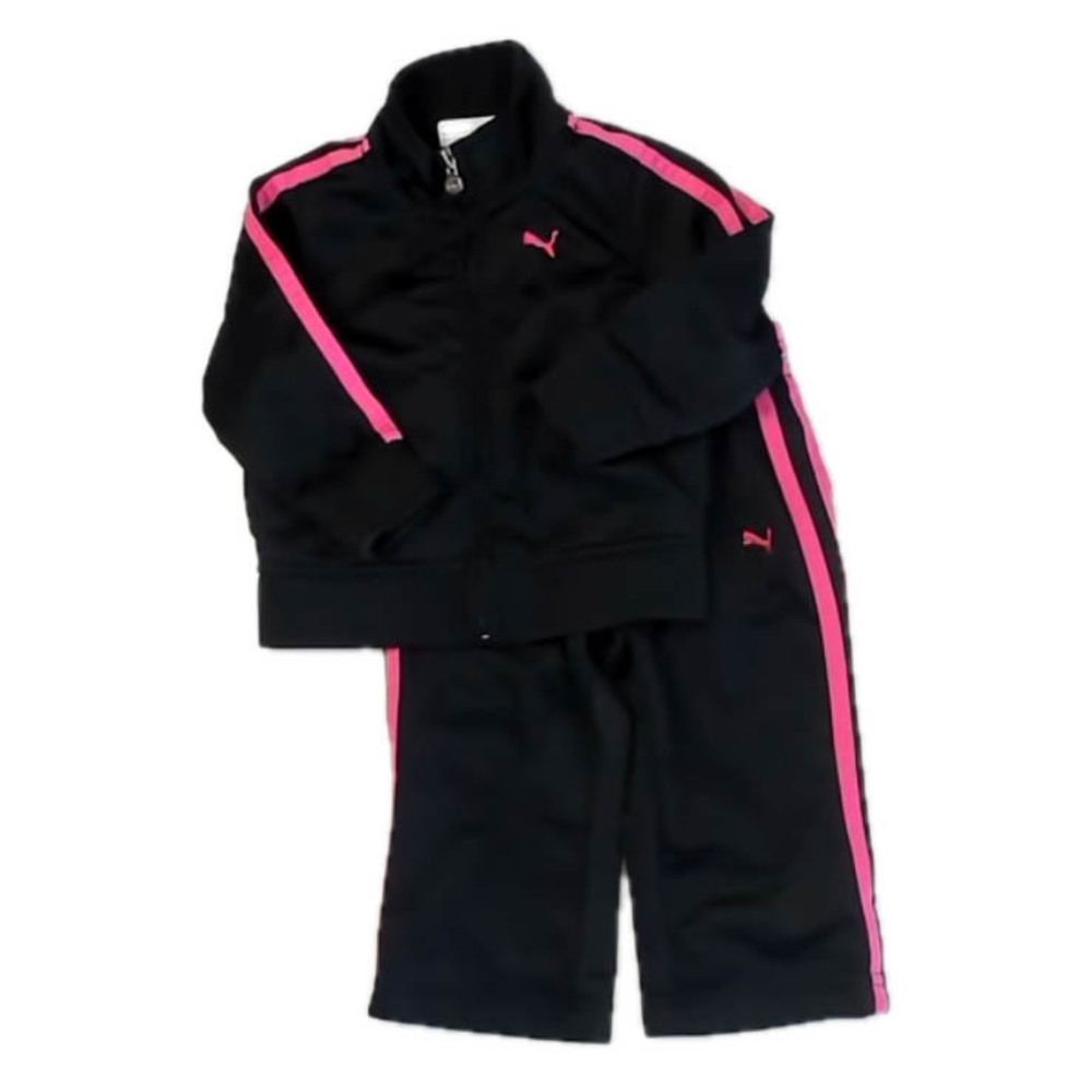 Adidas Girls Black | Pink Track Suit size: 12 Months - Picture 1 of 1